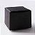 Puff Decorativo Montevidéu 50cm x 50cm em Couro Preto - Imagem 1