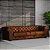 Sofá Living Chesterfield 2,60m em Couro Cappuccino - Imagem 2