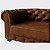 Sofá Living Chesterfield 2,40m em Couro Cappuccino - Imagem 3