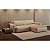 Sofá Ibiza Sem Caixa com Super Chaise 2,04m em Linho Off White Areia e Corino Marrom - Home Mobily - Imagem 2
