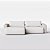 Sofá Ibiza Sem Caixa com Super Chaise 2,44m em Linho Off White Areia e Corino Marrom - Home Mobily - Imagem 7