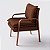 Poltrona Decorativa Bela em Linho Terracota - Imagem 7