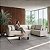 Sofá Living Modulado Mosaico 3,34m x 2,47m em Couro Off White Areia - Imagem 2