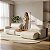 Sofá Cama Ibiza Sem Caixa com Console 3,30m em Linho Off White Areia e Corino Marrom - Imagem 8