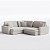 Sofá Cama Bélgica de Canto 2,40m x 2,05m em Bouclé Off White Pérola - Imagem 1