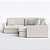 Sofá Cama Bélgica de Canto 2,50m x 2,15m em Bouclé Off White Pérola - Imagem 1