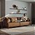 Sofá Living Fixo Doha 2,00m em Couro Nozes - Imagem 2