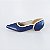 SCARPIN SALTO BAIXO FINO COURO AZUL MARINHO NUDE CONFORTAVEL - Imagem 1