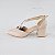 SCARPIN SALTO BAIXO BLOCO COURO NUDE CLARO CONFORTAVEL - Imagem 1