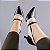 SCARPIN SALTO BAIXO FINO COURO PRETO OFF WHITE CONFORTAVEL - Imagem 7