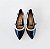 SCARPIN SALTO BAIXO FINO COURO PRETO OFF WHITE CONFORTAVEL - Imagem 3
