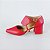 SCARPIN SALTO BAIXO BLOCO COURO VERMELHO CONFORTAVEL - Imagem 1