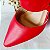 SCARPIN SALTO BAIXO BLOCO COURO VERMELHO CONFORTAVEL - Imagem 5