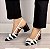 SCARPIN SALTO BAIXO BLOCO COURO PRETO BRANCO CONFORTAVEL - Imagem 3