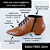BOTA CANO CURTO SALTO BAIXO COURO MARROM CONFORTAVEL - Imagem 2