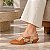 SCARPIN SALTO BAIXO FINO COURO CARAMELO DOURADO CONFORTAVEL - Imagem 3