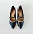 SCARPIN SALTO BAIXO FINO COURO PRETO CINZA CONFORTAVEL - Imagem 5