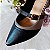 SCARPIN SALTO BAIXO FINO COURO PRETO CINZA CONFORTAVEL - Imagem 3