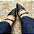 SCARPIN SALTO BAIXO FINO COURO PRETO CINZA CONFORTAVEL - Imagem 3