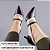 SCARPIN SALTO BAIXO FINO COURO PRETO CINZA CONFORTAVEL - Imagem 7