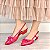 SCARPIN SALTO BAIXO BLOCO COURO VERMELHO CAMPARI PINK CONFORTAVEL - Imagem 3