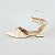 SCARPIN SALTO BAIXO BLOCO COURO OFF WHITE DOURADO CONFORTAVEL - Imagem 1