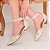 SCARPIN SALTO BAIXO BLOCO COURO OFF WHITE DOURADO CONFORTAVEL - Imagem 3