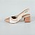 SCARPIN SALTO BAIXO BLOCO COURO NUDE OFF WHITE CONFORTAVEL - Imagem 1