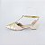 SCARPIN SALTO BAIXO FINO COURO OFF WHITE DOURADO CONFORTAVEL - Imagem 1