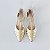 SCARPIN SALTO BAIXO FINO COURO OFF WHITE DOURADO CONFORTAVEL - Imagem 5