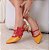 SCARPIN SALTO BAIXO FINO COURO MOSTARDA VERMELHO CONFORTAVEL - Imagem 4