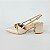 SCARPIN SALTO BAIXO BLOCO COURO NUDE DOURADO CONFORTAVEL - Imagem 1