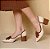 SCARPIN SALTO BAIXO BLOCO COURO OFF WHITE MARROM CONFORTAVEL - Imagem 5