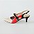 SCARPIN SALTO BAIXO FINO COURO NUDE VERMELHO PRETO CONFORTAVEL - Imagem 1
