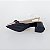 SCARPIN SALTO BAIXO BLOCO COURO NUDE ESCURO PRETO CONFORTAVEL - Imagem 8