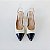 SCARPIN SALTO BAIXO BLOCO COURO OFF WHITE PRETO CONFORTAVEL - Imagem 8