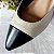 SCARPIN SALTO BAIXO BLOCO COURO OFF WHITE PRETO CONFORTAVEL - Imagem 6
