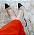 SCARPIN SALTO BAIXO BLOCO COURO OFF WHITE PRETO CONFORTAVEL - Imagem 3
