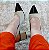 SCARPIN SALTO BAIXO BLOCO COURO OFF WHITE PRETO CONFORTAVEL - Imagem 5