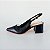 SCARPIN SALTO BAIXO BLOCO COURO PRETO VERMELHO CONFORTAVEL - Imagem 1
