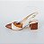 SCARPIN SALTO BAIXO BLOCO COURO MARROM NUDE CLARO CARAMELO OFF CONFORTAVEL - Imagem 1