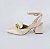 SCARPIN SALTO BAIXO BLOCO COURO NUDE CLARO CONFORTAVEL - Imagem 1