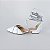 SCARPIN SALTO BAIXO BLOCO COURO BRANCO PRATA CONFORTAVEL - Imagem 1