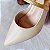 SCARPIN SALTO BAIXO FINO COURO OFF WHITE DOURADO CONFORTAVEL - Imagem 3