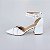 SCARPIN SALTO BAIXO BLOCO COURO BRANCO PRATA CONFORTAVEL - Imagem 1