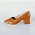 SCARPIN SALTO BAIXO BLOCO COURO CARAMELO CONFORTAVEL - Imagem 1