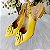 SCARPIN SALTO BAIXO BLOCO COURO AMARELO CONFORTAVEL - Imagem 6