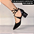 SCARPIN SALTO BAIXO BLOCO COURO PRATA VELHA CONFORTAVEL - Imagem 7