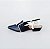 SCARPIN SALTO BAIXO BLOCO COURO PRETO BRANCO CONFORTAVEL - Imagem 1