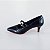 SCARPIN SALTO BAIXO FINO COURO PRETO VERMELHO CONFORTAVEL - Imagem 1